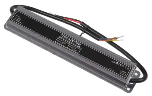 Voděodolný LED napájecí zdroj 12V 60W IP67 SLIM s hliníkovým pouzdrem pro venkovní instalace LED pásků